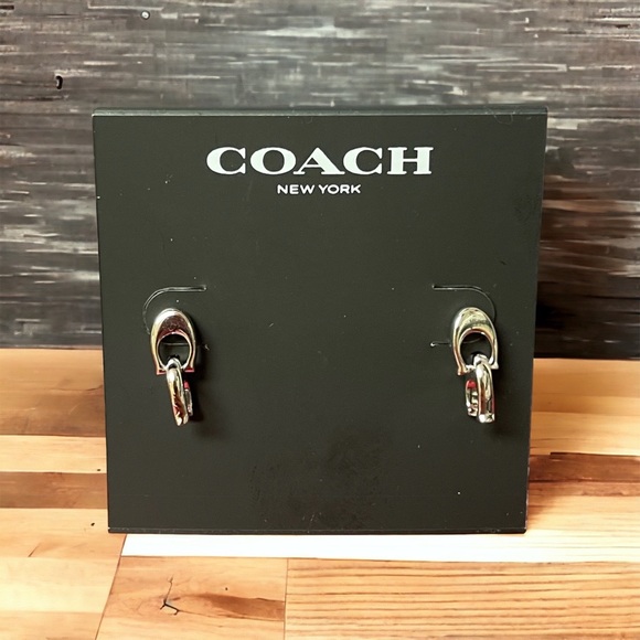 𝅺COACH Signature “C” Dangly Stud Earrings BRAND NEW - Picture 2 of 2